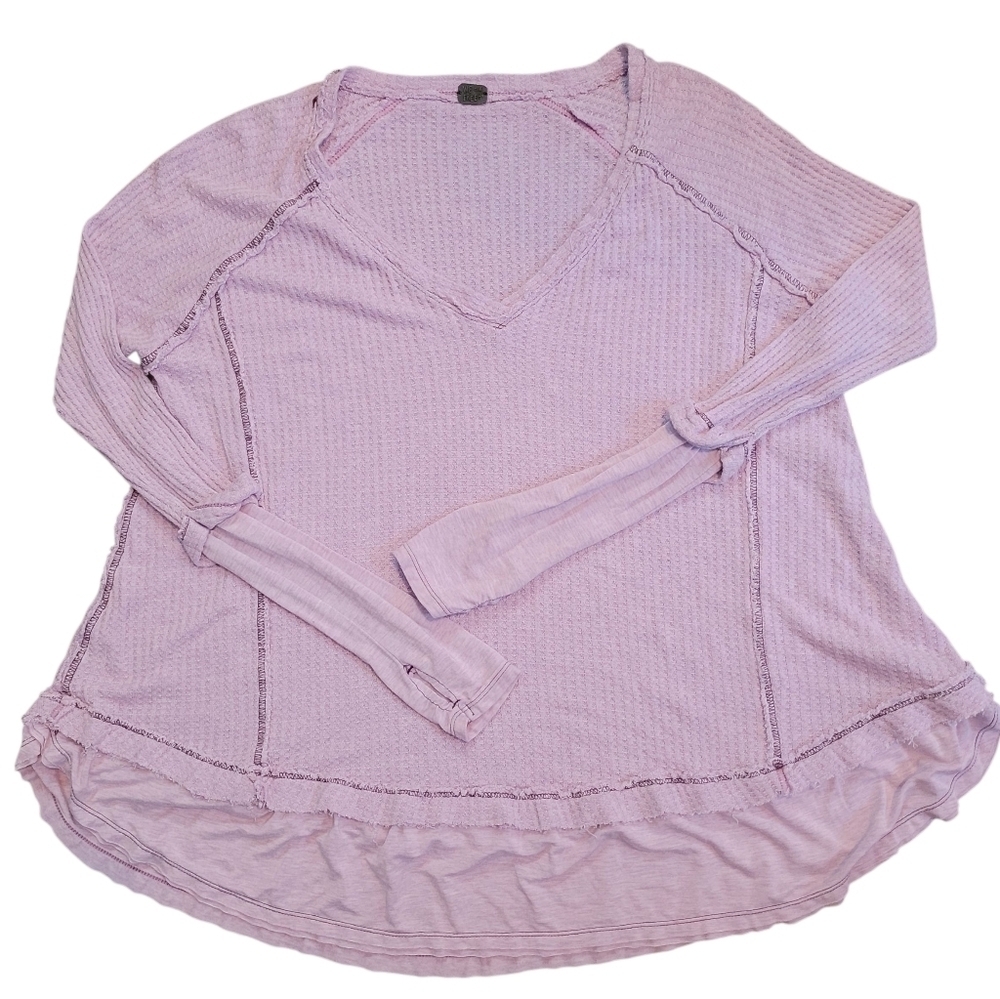 We The Free People Laguna Purple Lightweight Thermal Oversized Slouchy Top XS/S